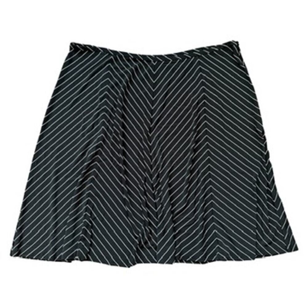 Talbots Woman Plus Size 18W Black & White Chevron Striped A Line Skirt Zipper